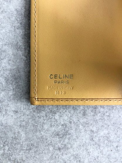 CELINE Macadam Blason Metal Clasp Folded Wallet Brown Vintage htr8be