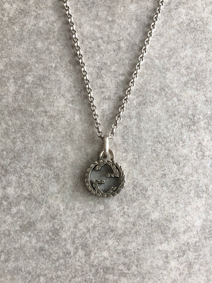 GUCCI Interlocking Necklace Silver Vintage zpfi68