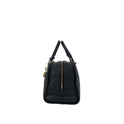 LOEWE Amazona28 Anagram Small Boston bag Handbag Black Vintage jti3x5