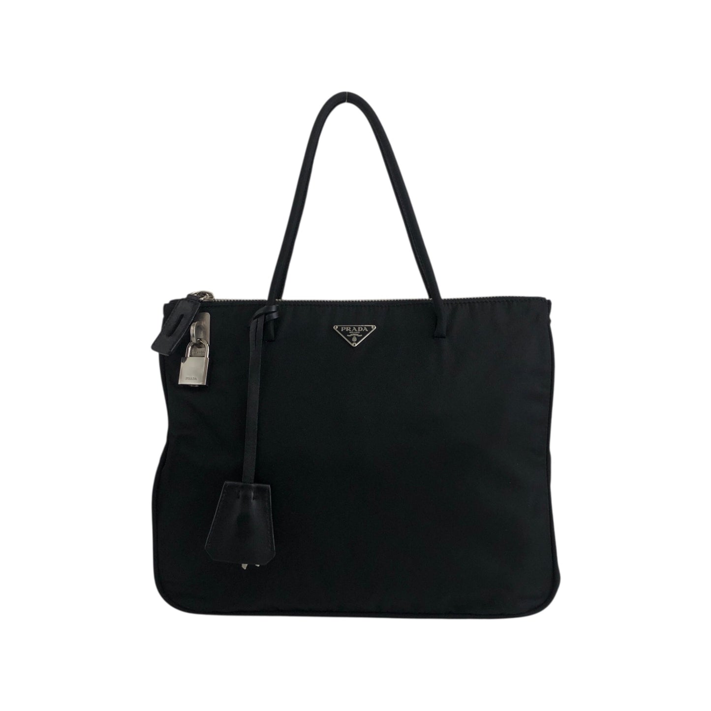 PRADA Tessuto Triangle Logo Black Vintage c2dsi6