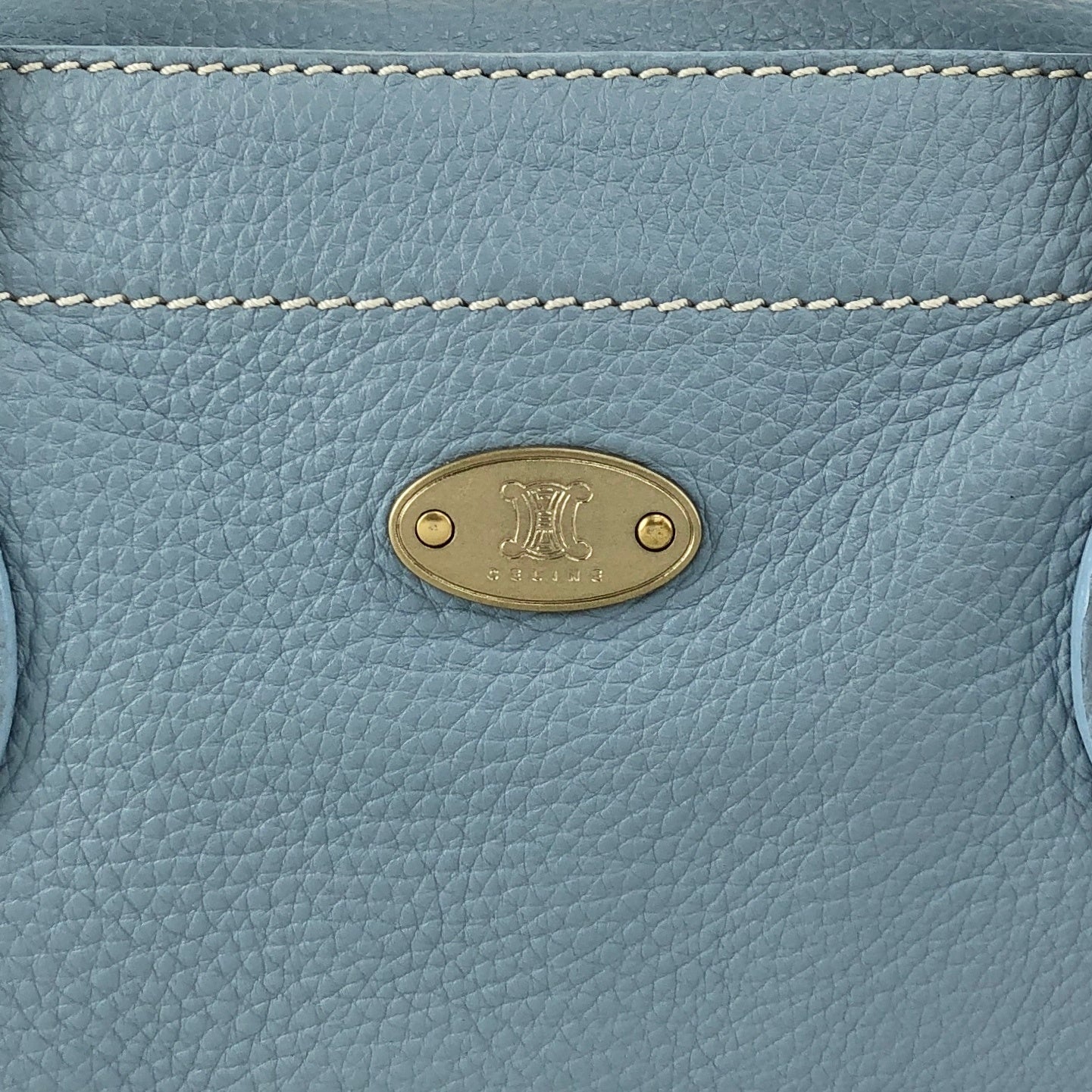 CELINE Blason Handbag Sky blue Vintage 5m2evd