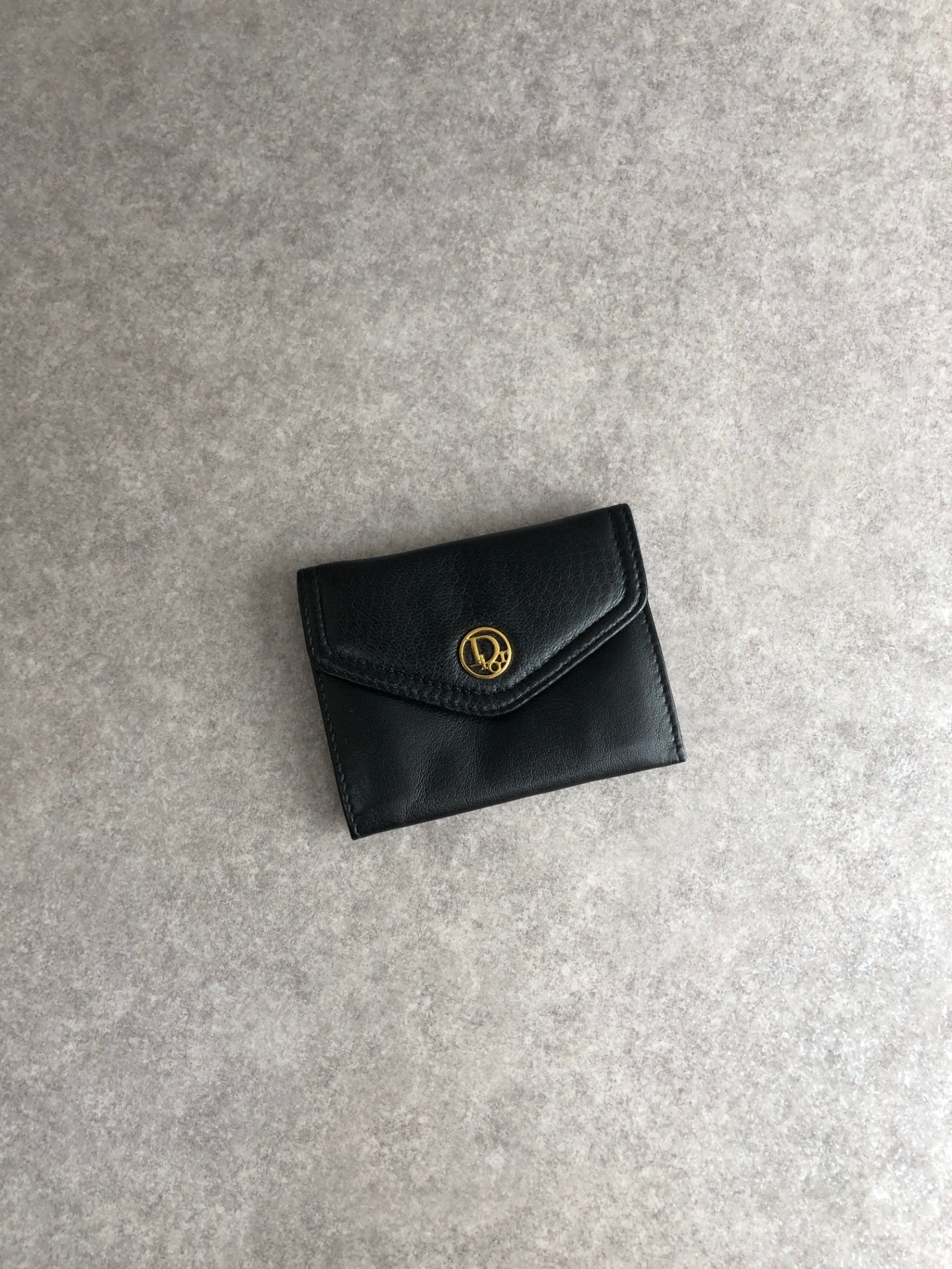 Christian Dior Logo Motif Coin Purse Black Vintage dzteww