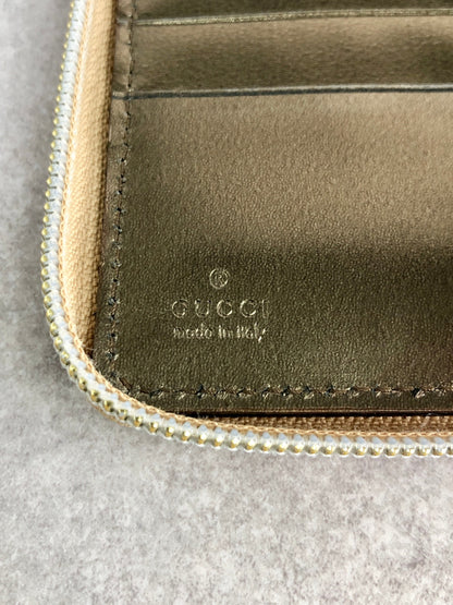 GUCCI GG Canvas Folded Wallet Gold Vintage 3fmuab