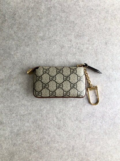 GUCCI GG Pattern Coin Purse Beige Vintage i52dbi