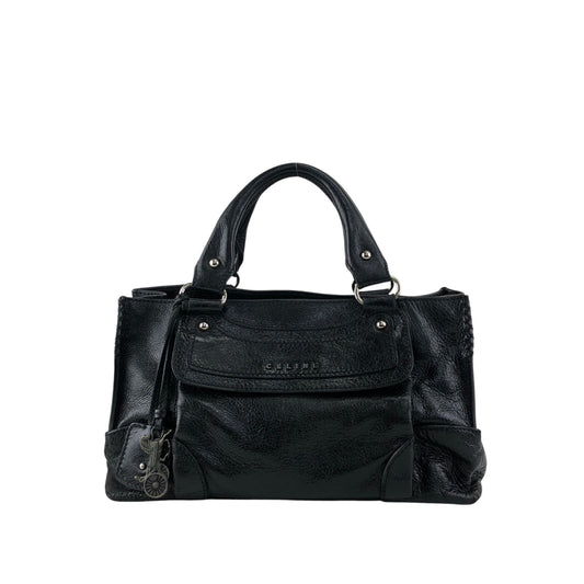 CELINE Horse Carriage Handbag Black Vintage 4s4jvv