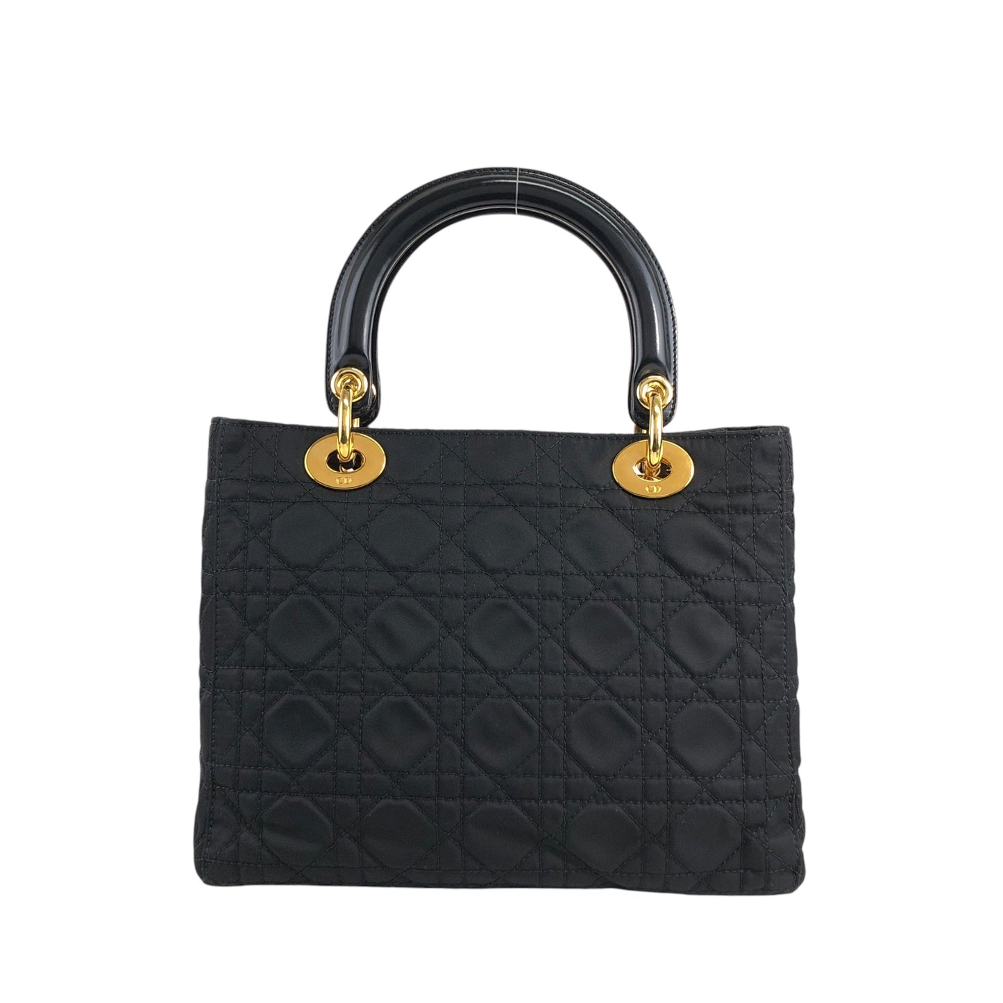 Christian Dior Lady Dior Cannage Logo Charm Two-way Handbag Shoulder bag Black Vintage wn3rsu
