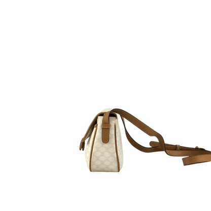 CELINE Macadam Blason Tassel Shoulder bag White Vintage esf7xf
