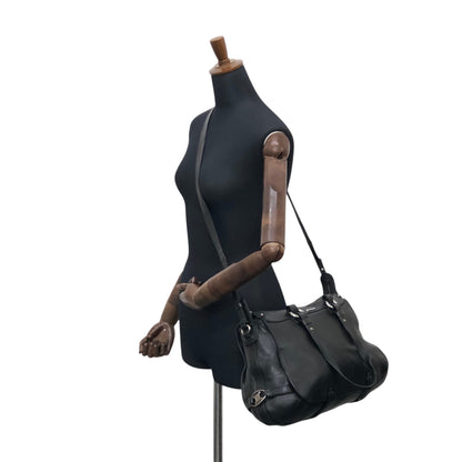 CELINE Triomphe Two-way Handbag  Shoulder bag Black Vintage 4xt5x6
