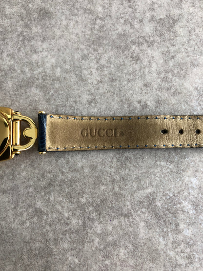 GUCCI Horse Bit Watch Gold×Blue Vintage dfsa2j