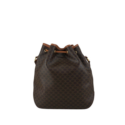 CELINE Macadam Drawstring Shoulder bag Brown Vintage wskrpv