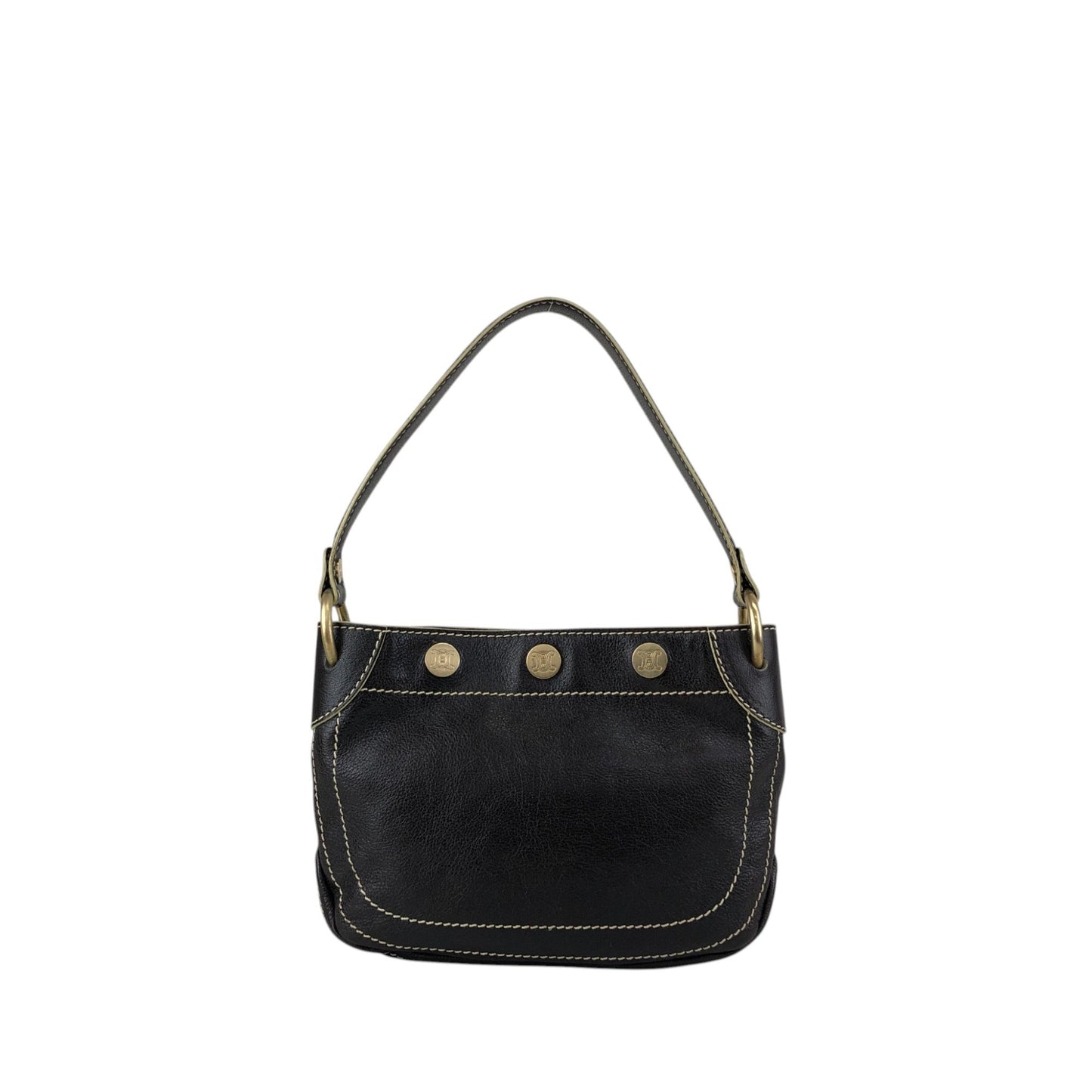 CELINE Blason Shoulder bag Hobobag Brown Vintage 4ykatc