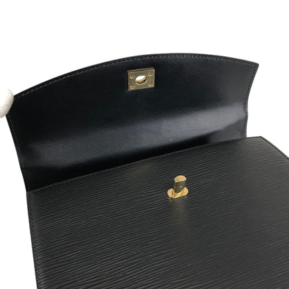 LOUIS VUITTON Turn Lock Handbag Black M52372 Vintage 48k8t4