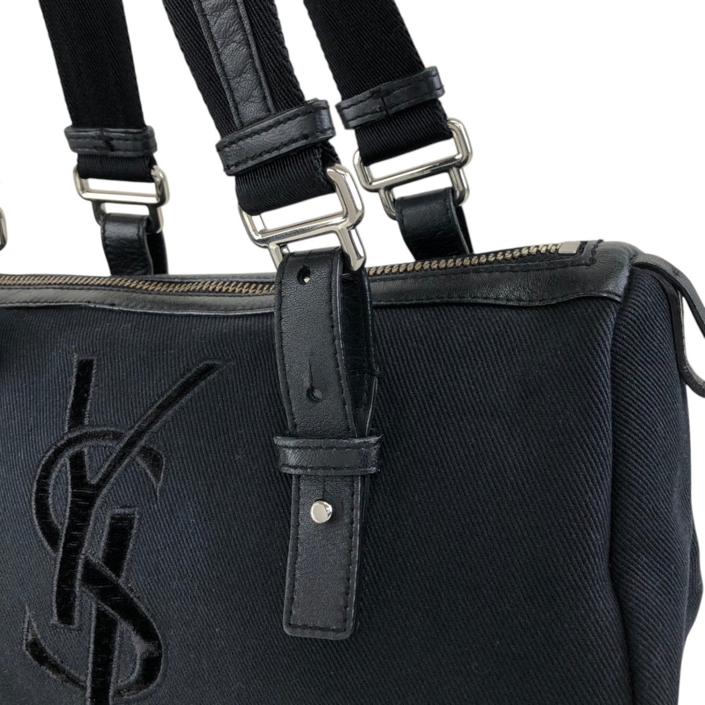 Yves Saint Laurent YSL Logo Handbag Black Vintage p825h3