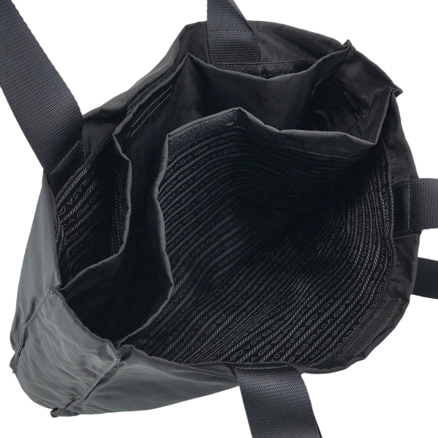 PRADA Tessuto Triangle Logo Totebag Black Vintage cxjc8u