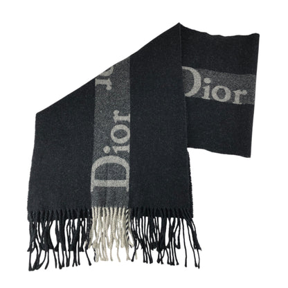 Christian Dior Logo Scarf Black Vintage 3xf4yd