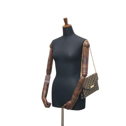 Christian Dior Trotter 鏈條單肩包 海軍藍 復古 gex65u