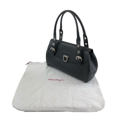 Salvatore Ferragamo Gancini Handbag Black Vintage 7wdsnj