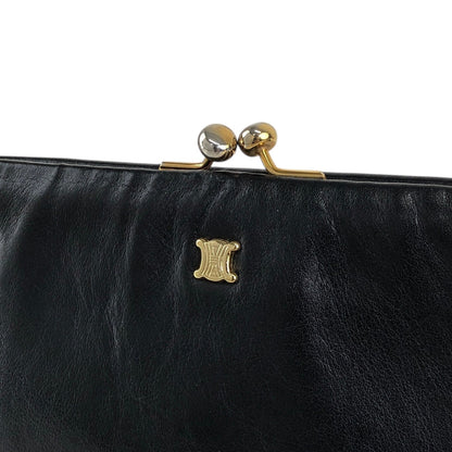 CELINE Blason Metal Clasp Chain Shoulder bag Black Vintage fsu5cp