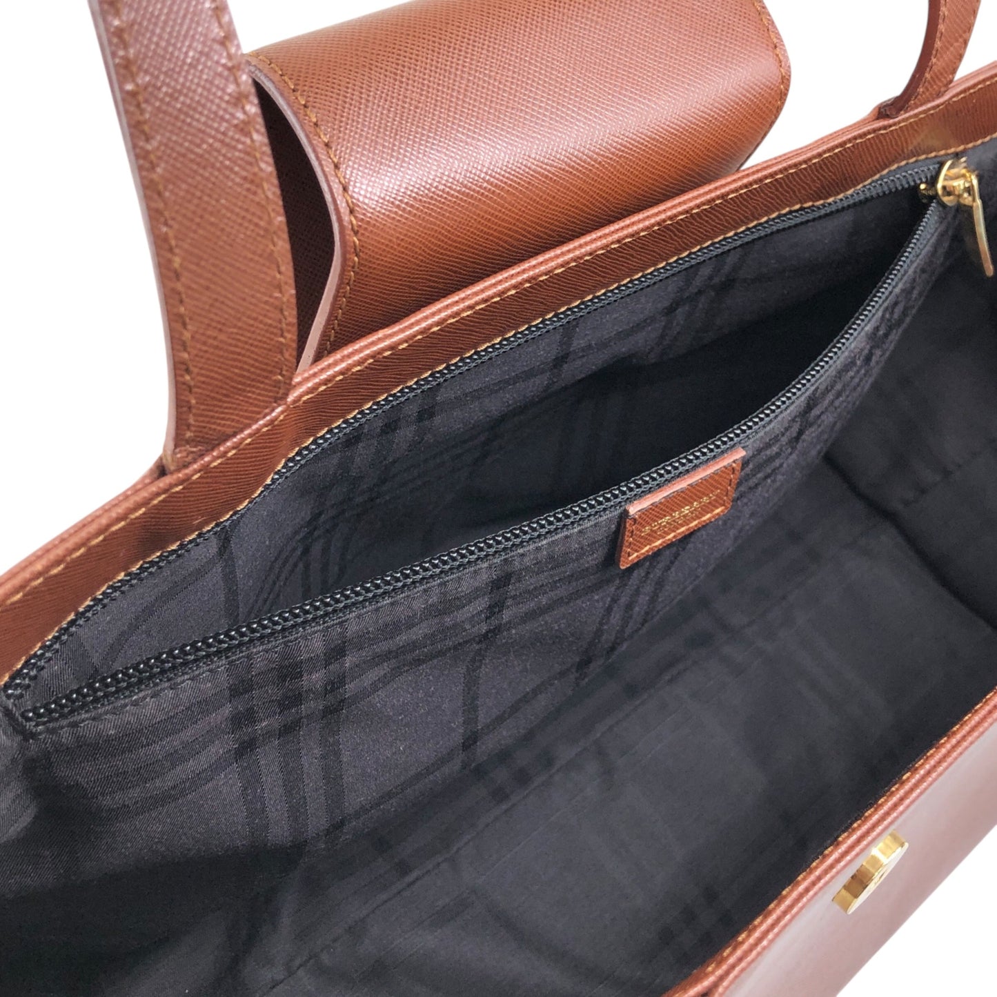 BURBERRY Flap Handbag Brown Vintage 3ex85e