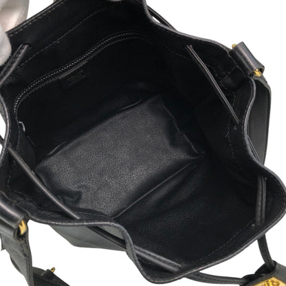 CELINE Blason Drawstring Shoulder bag Black Vintage 2vim3n