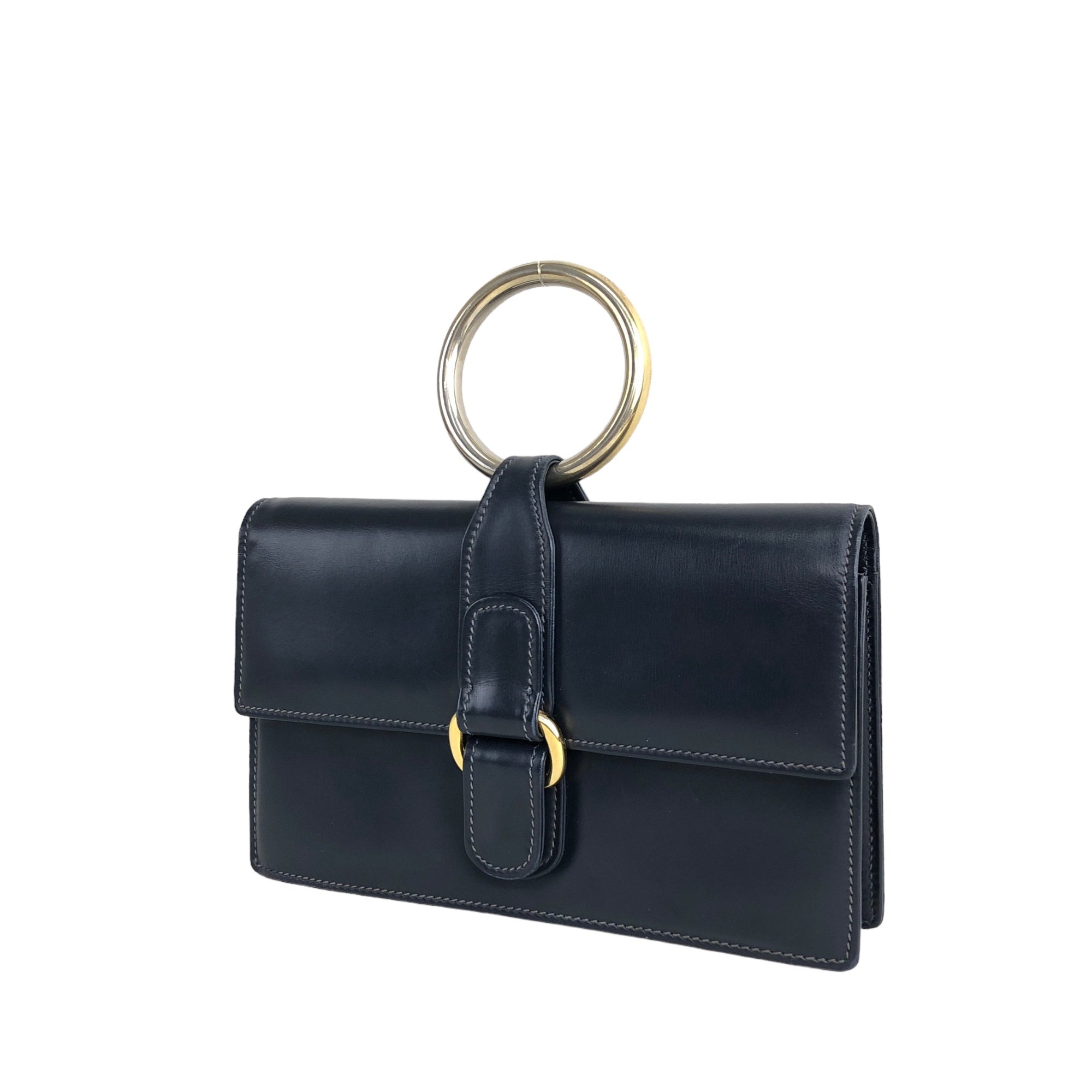GUCCI Circle Handbag Black Vintage x6xpby – VintageShop solo