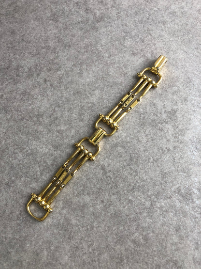 CELINE Horse Bit Bracelet Gold Vintage vyxeaa
