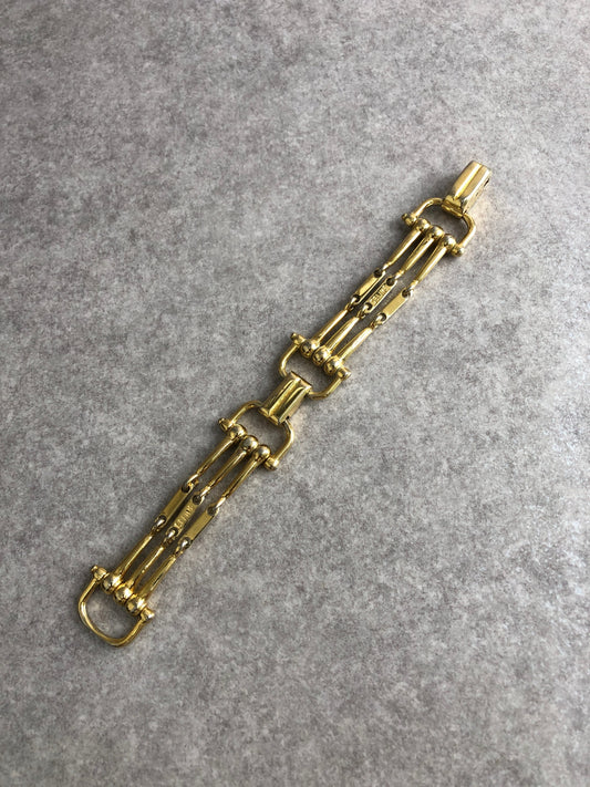 CELINE Horse Bit Bracelet Gold Vintage vyxeaa