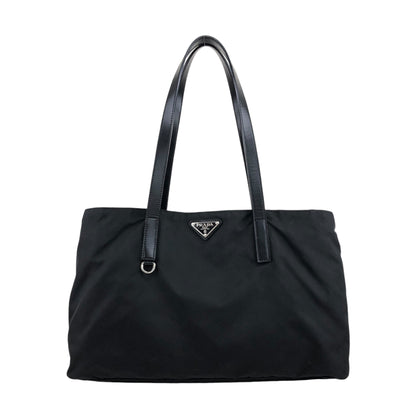 PRADA Triangle Logo Shoulder bag Totebag Black Vintage sub6jt