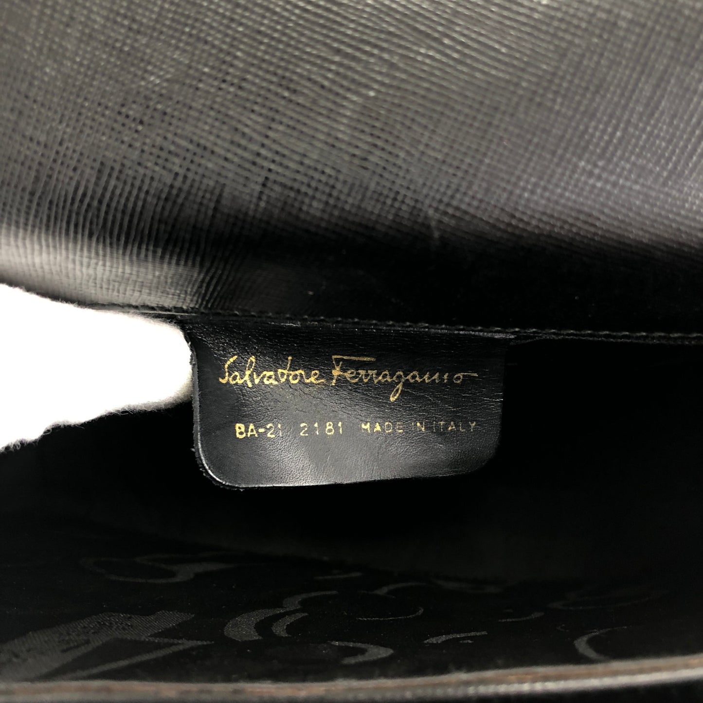 Salvatore Ferragamo Gancini Two-way Handbag Shoulder bag Black Vintage 67icsp