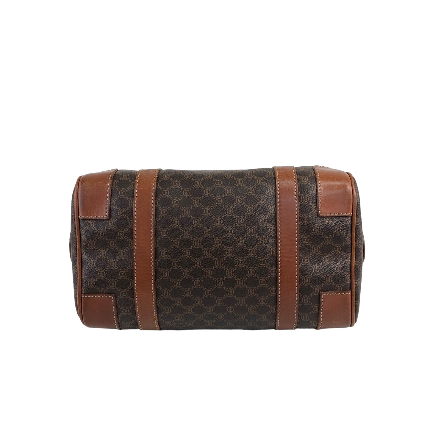 CELINE Macadam Blason Handbag Small Boston bag Brown Vintage dujsu6