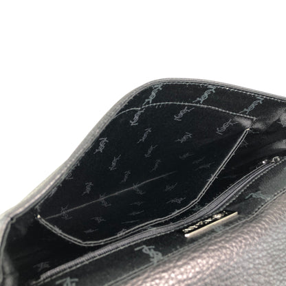 Yves Saint Laurent Logo Shoulder bag Black Vintage sivry5