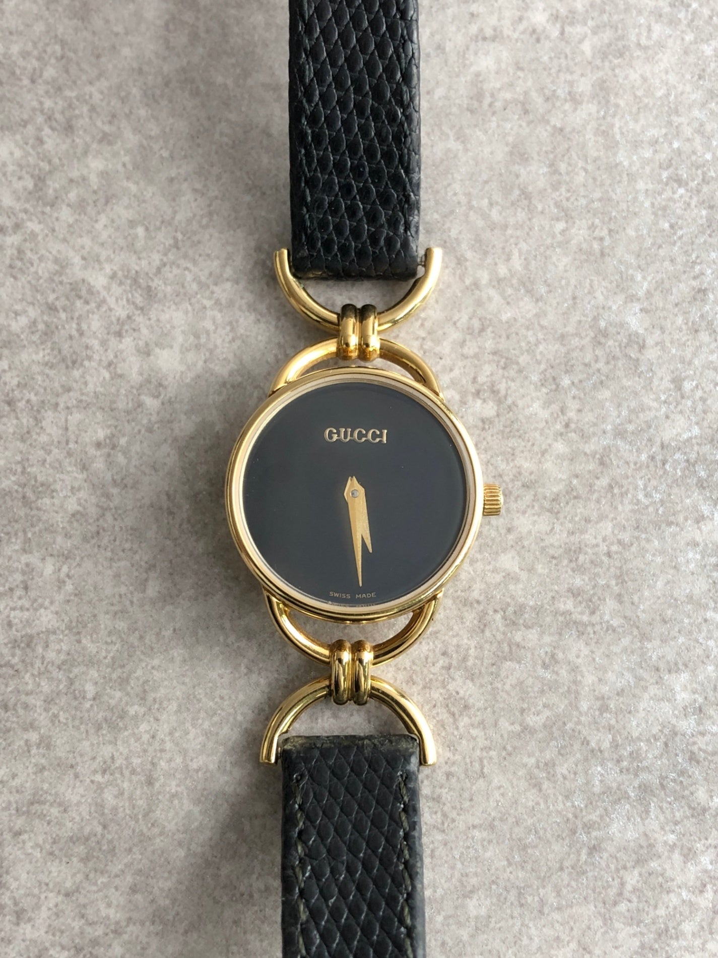 GUCCI Quartz Watch Black 6000L Vintage yav34a