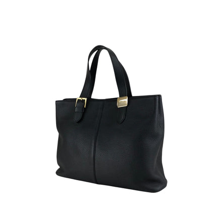 BURBERRY Logo Handbag Black Vintage w33ucy