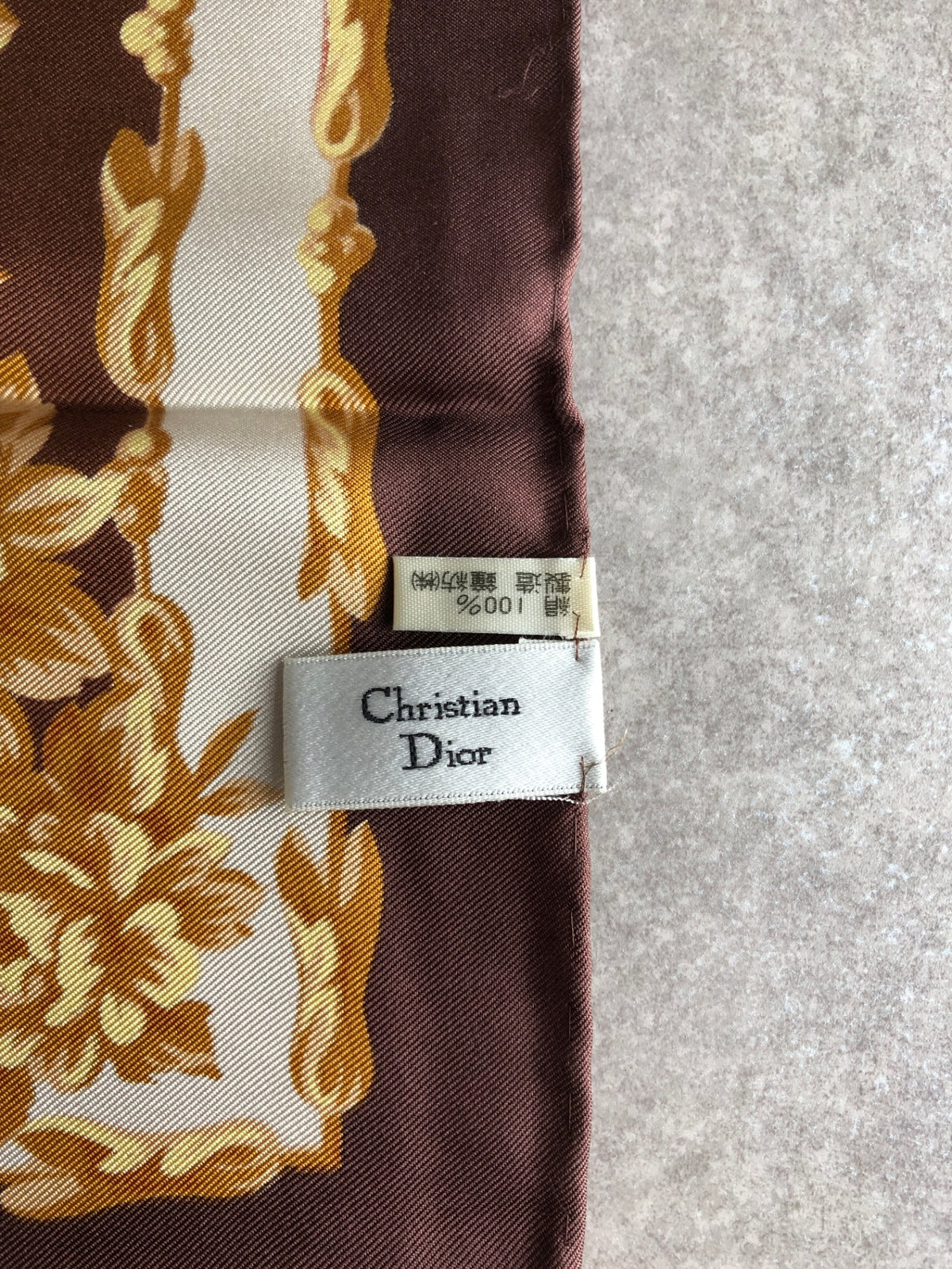 Christian Dior SILK  Scarf Pink×Brown Vintage 5afkvs