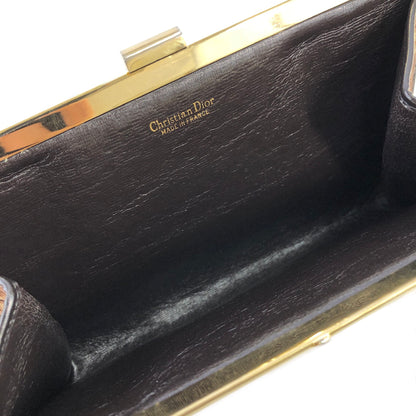 Christian Dior Trotter Jacquard Leather Clutch bag Brown Vintage tkk83n