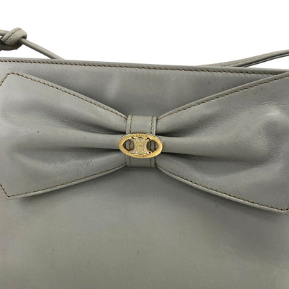 CELINE Blason Ribbon Shoulder bag Gray Vintage dei55p