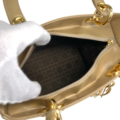 Christian Dior Lady Dior Logo Charm Two-way Handbag Shoulder bag Beige Vintage yj55s3