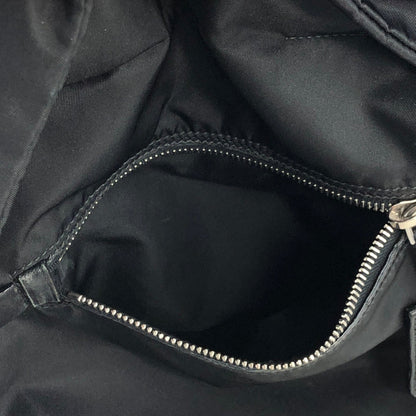 PRADA Triangle Logo Logo Motif Nylon Reversible Handbag Black Vintage arvf8t