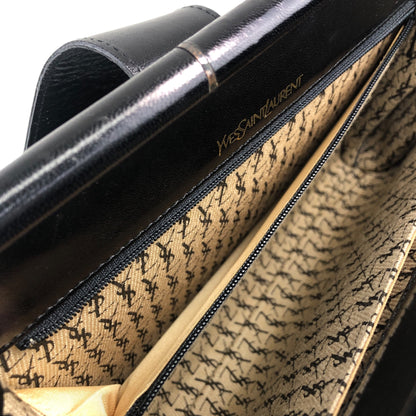 Yves Saint Laurent YSL Logo Clutch bag Black Vintage xv8d62