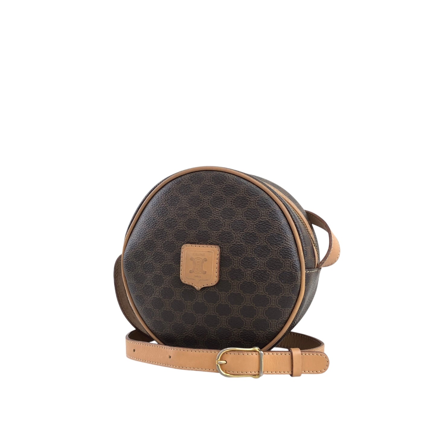 CELINE Macadam Blason Shoulder bag Brown Vintage 6ufdi7