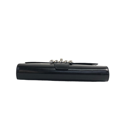 CELINE Starball Leather Clutch bag Black Vintage wcds3e