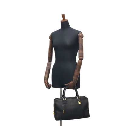 LOEWE Amazona36 Anagram Boston bag Handbag Black Vintage gwsi3e