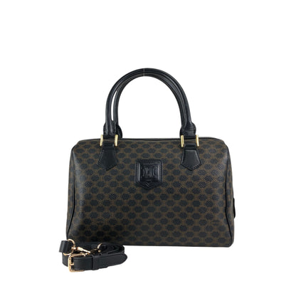CELINE Macadam Blason Two-way Small Boston bag Shoulder bag Black Vintage d4zwjm