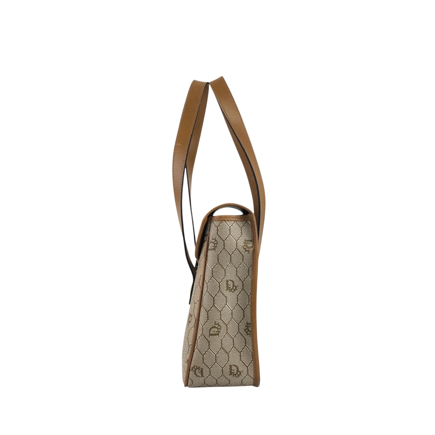 Christian Dior Honeycomb Pattern Handbag Beige Vintage 64sff4