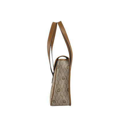 Christian Dior Honeycomb Pattern Handbag Beige Vintage 64sff4