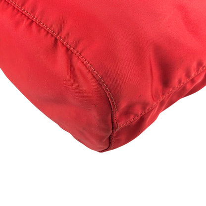 PRADA Tessuto Triangle Logo Drawstring Small Handbag Red Vintage 8aunpv