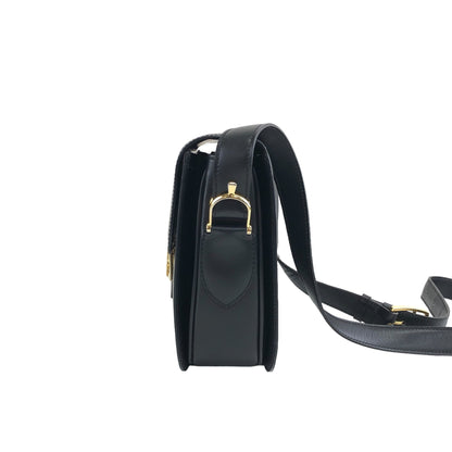 CELINE Horse Carriage Shoulder bag Black Vintage cwij46