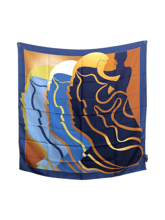 LOEWE Scarf silk Blue Vintage xikwch