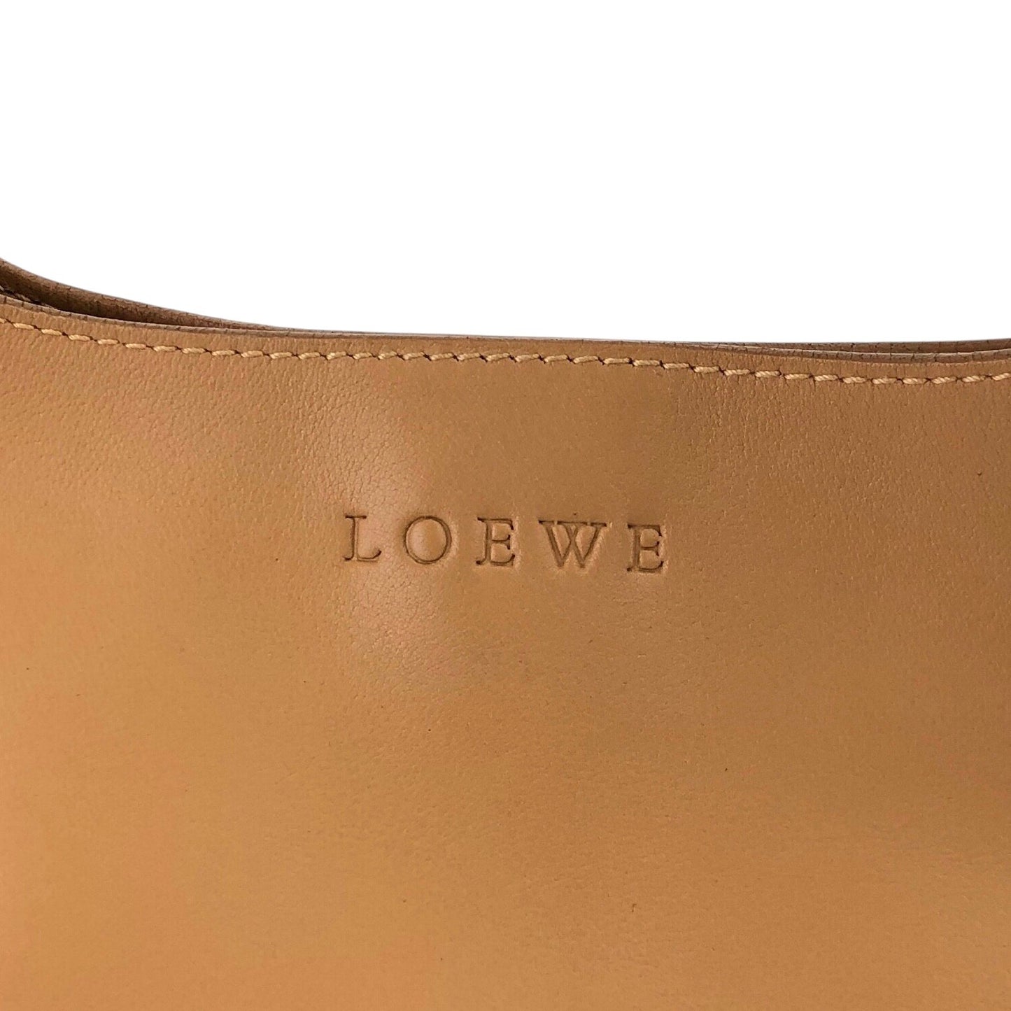 LOEWE Logo Embossed Shoulder bag Brown Vintage r7ivdg