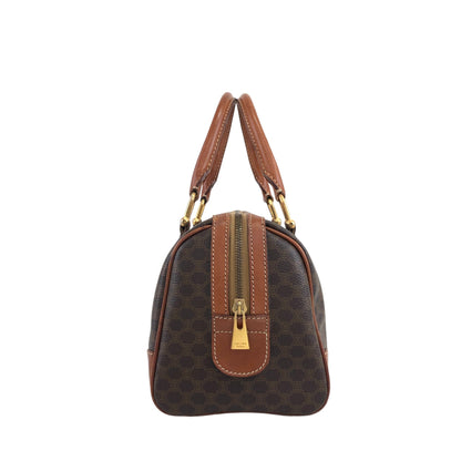 CELINE Macadam Blason Handbag Brown Vintage xiw3ui